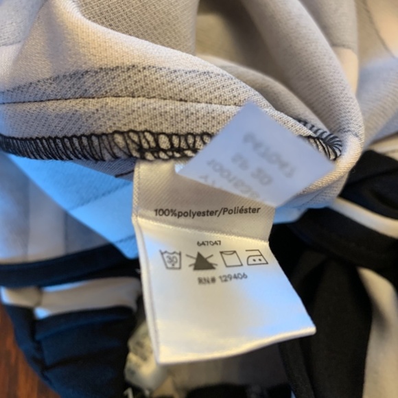 Venus Black and Cream Dressy Shorts with Scalloped Side Slit - Picture 6 of 6